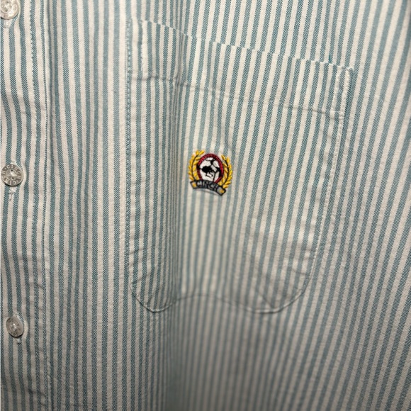 Cinch Button-Down Men’s Stripe Shirt Green/White XXL Classic Western 100% Cotton - Picture 4 of 5